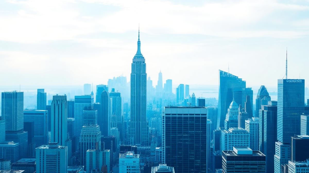 Manhattan skyline with a professional medical office atmosphere
